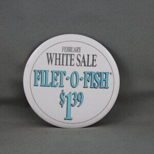 1980s Mc Donald's Staff Pin - - February Sale - Filet-O-Fish - Only 1.39 !!!